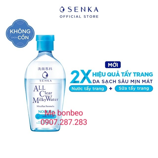 Nước Sữa Tẩy Trang Senka All Clear Milky Water Nourish Hai Lớp 230ml