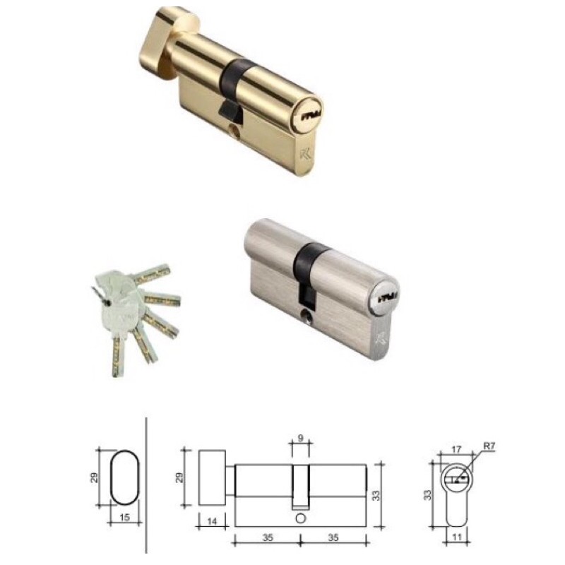 Ruột khoá tay gạt VICKINI 41108.001 ( 7cm )