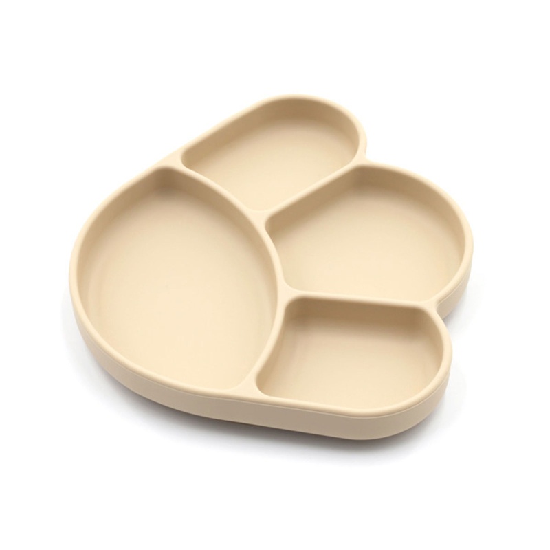 Bát Ăn Chia Ngăn Bằng Silicone Không Chứa BPA Màu Trơn Không Độc Hại Dành Cho Em Bé