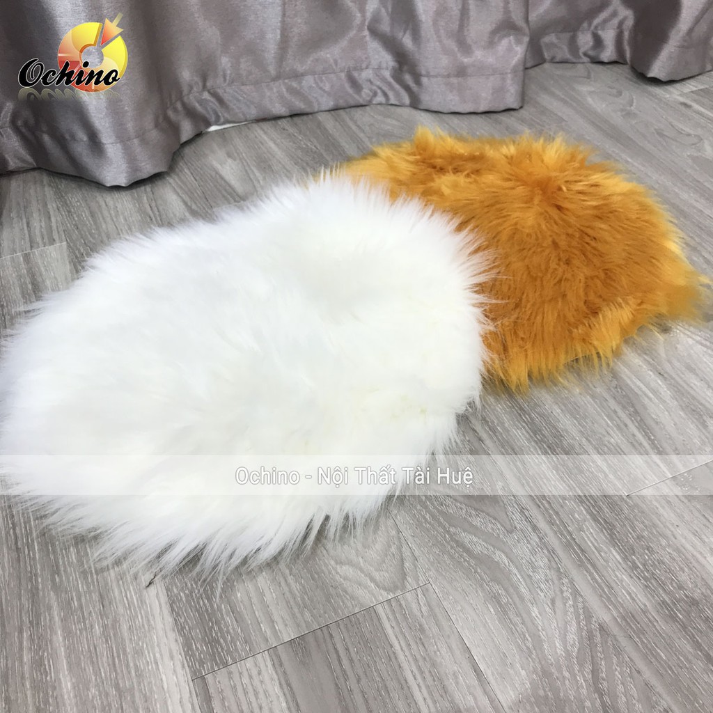 Thảm lông tròn Chụp Hình và Trang Trí Để Kệ Lồng chim loại đẹp cao cấp dày mịn (Size 38cm)