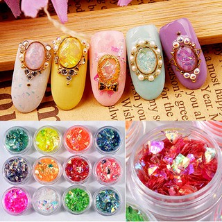 Set Trang Trí Nails - 12 Màu Xà Cừ - Phụ Kiện Nail - Phụ Kiện Trang Trí Điện Thoại