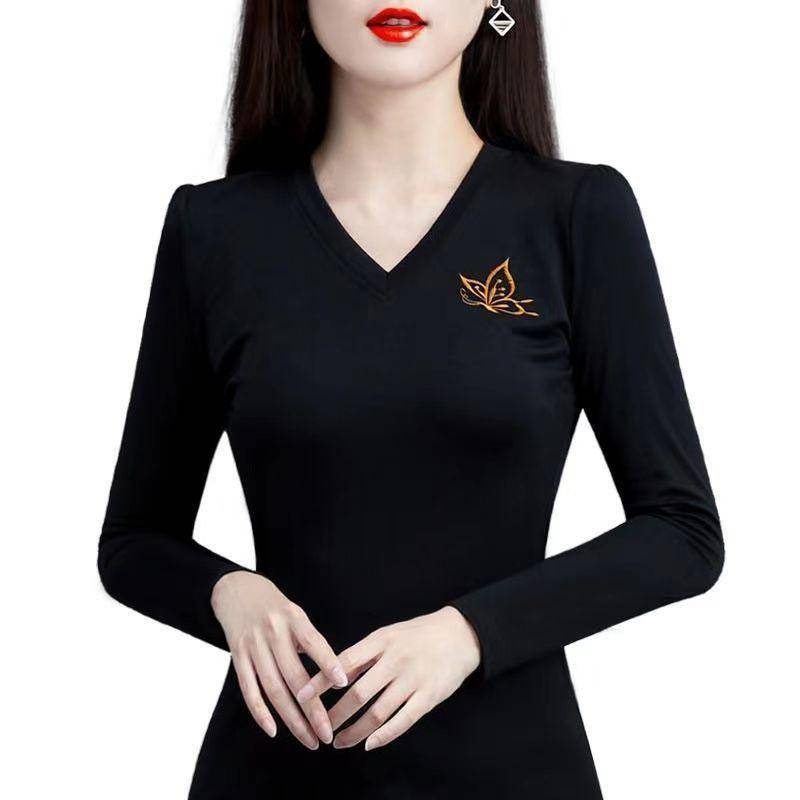 Áo thun tay dài plus size cho phụ nữ trung niên