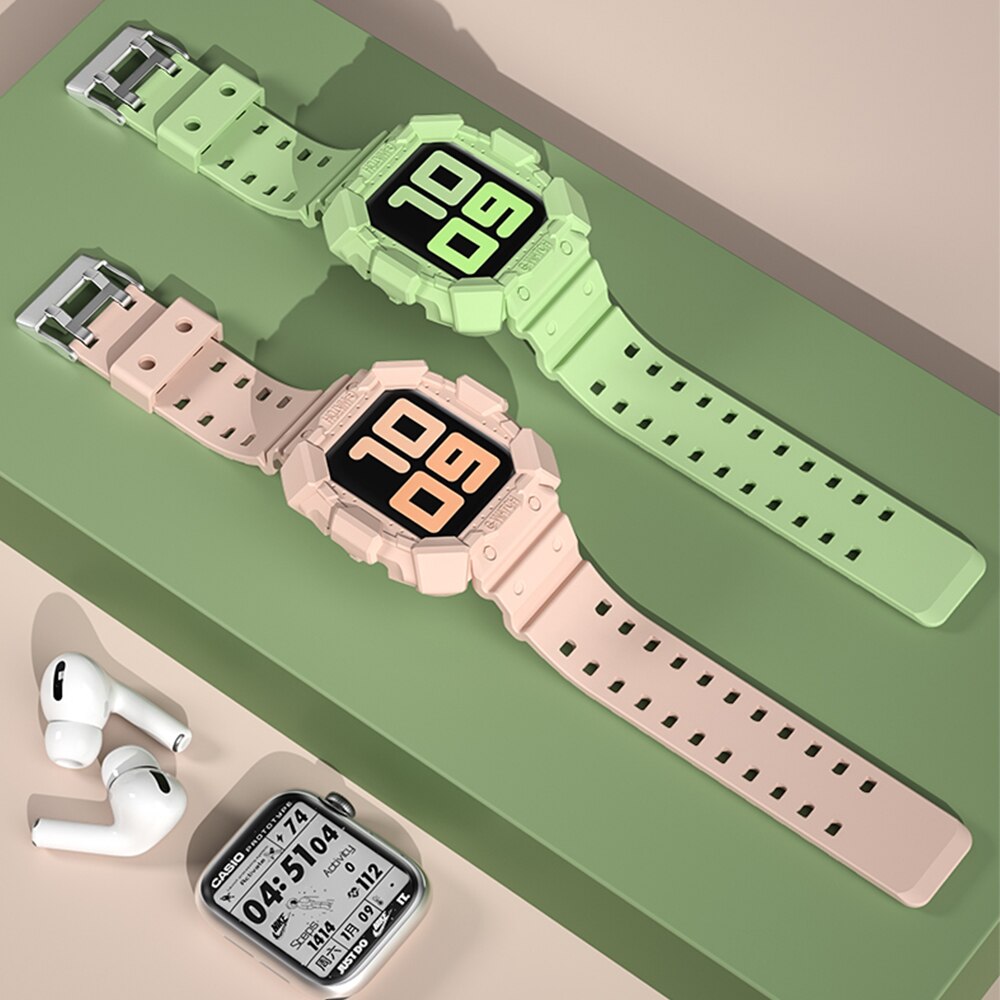 Dây Đeo Silicon 38 / 40 / 42 / 44mm Thay Thế Cho Đồng Hồ Thông Minh Apple Watch Se 6 5 4 3