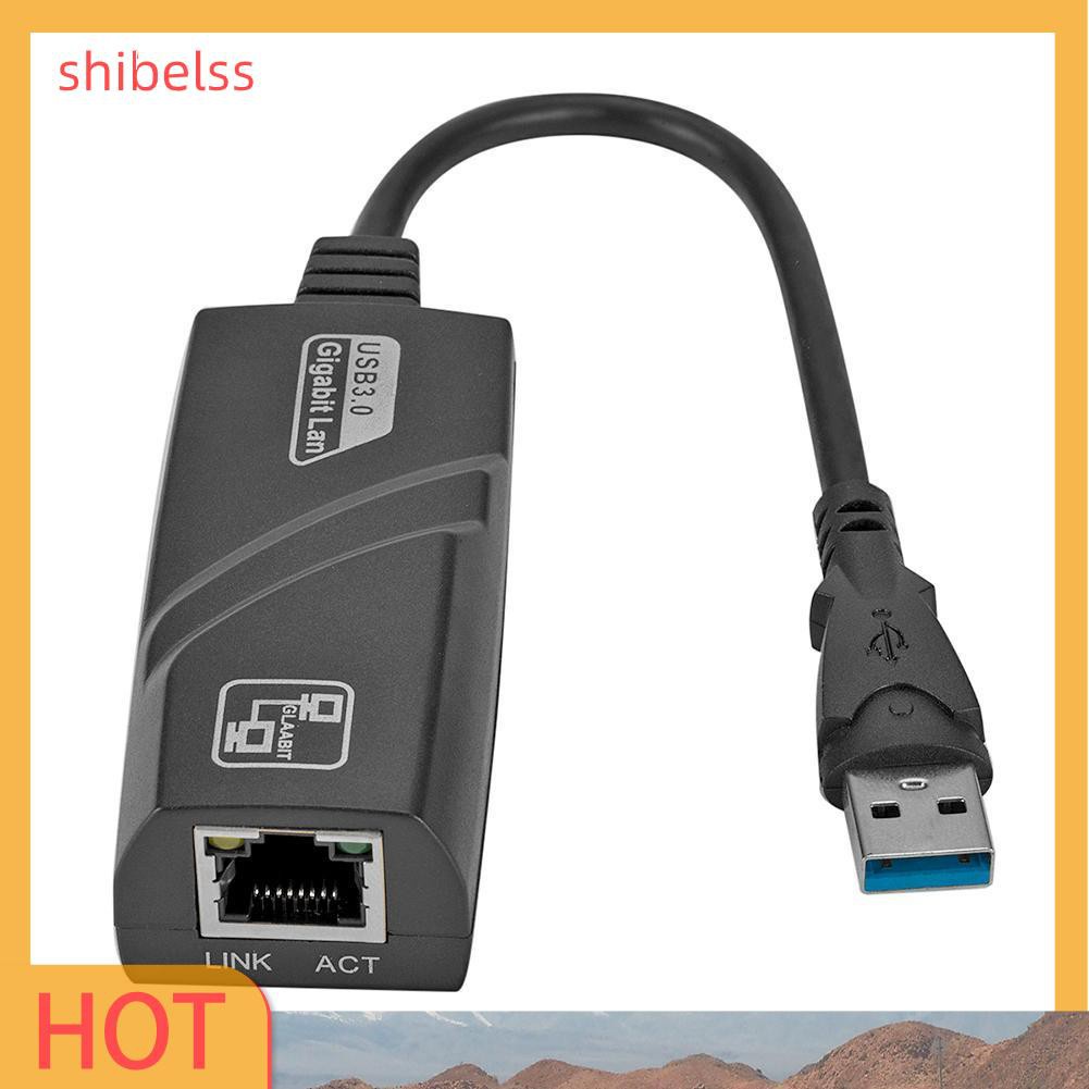 Shibelss Mini USB 3.0 Gigabit Ethernet Adapter USB to RJ45 Lan Network Card for PC