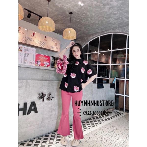 SET QUẦN ỐNG RỘNG BÁO HỒNG TÚI ZIP COTTON