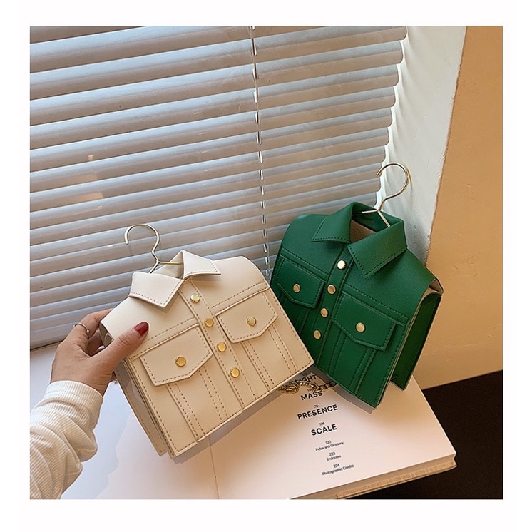 Túi Xách Nữ - Túi Vuông Hộp Mini Đeo Chéo, Hàng Thiết Kế Áo Sơ Mi Độc lạ, Thời trang, Cá Tính Kèm Dây Xích Đeo