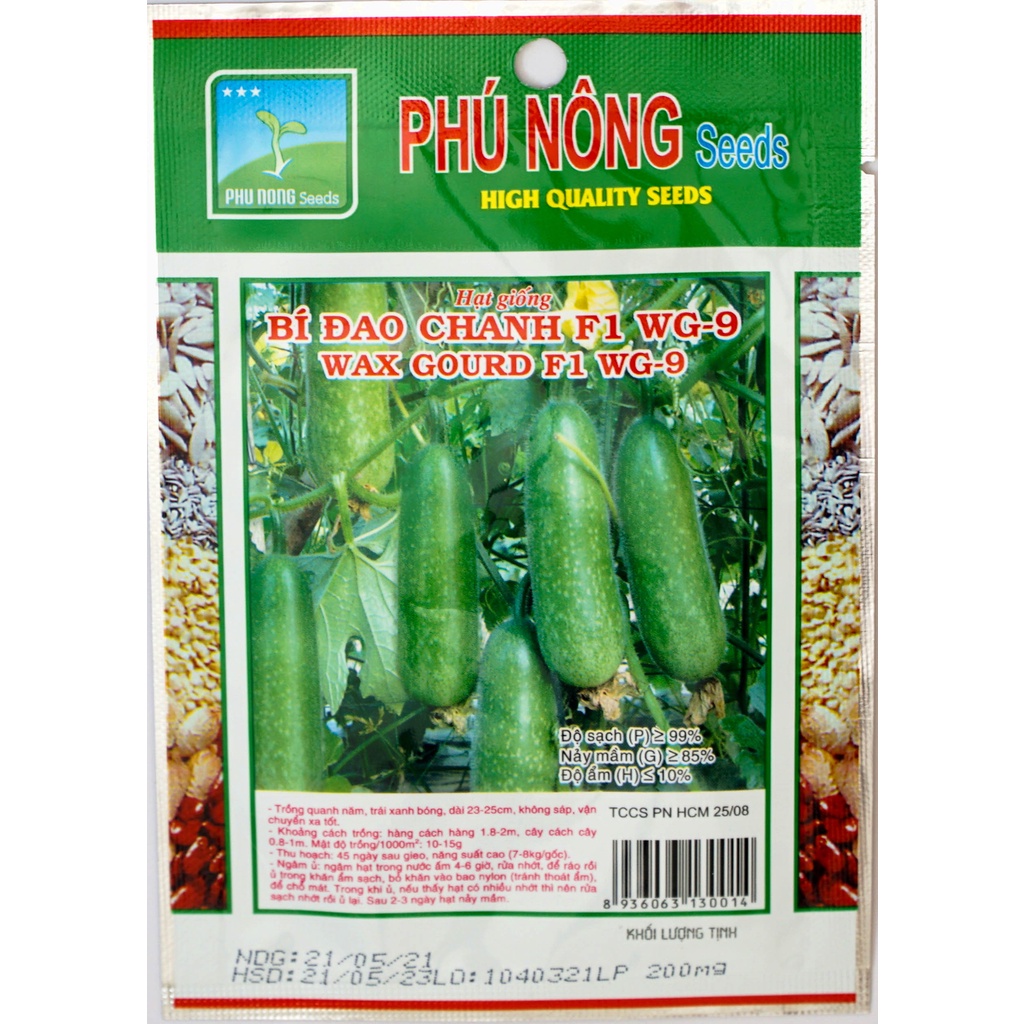 Hạt Giống Bí Đao Chanh F1 WG9 Phú Nông Cho Trái To Và Nặng- Gói 0.2gr (HPN-020)