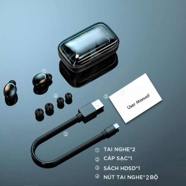 Tai nghe cảm ứng TWS F9 5C - Tai nghe Bluetooth V5.3 chống nước chống ồn phiên bản mới cao cấp pro
