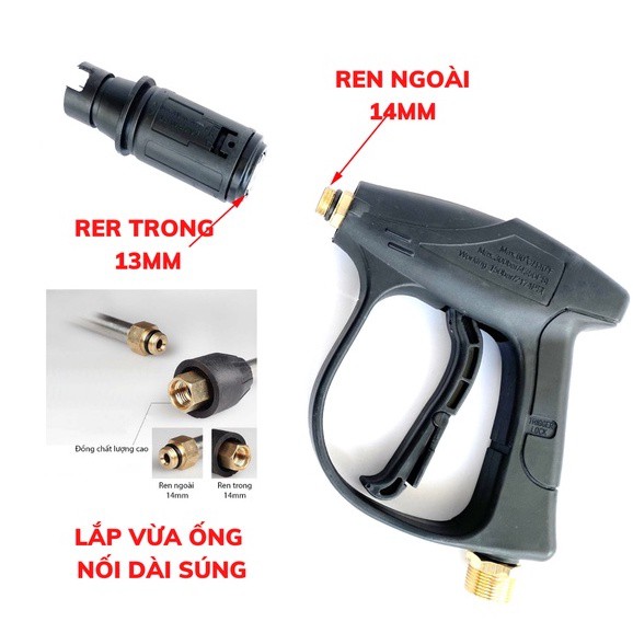 Súng rửa xe,súng phun xịt rửa xe áp lực cao_Ren 22mm /Ren 14mm