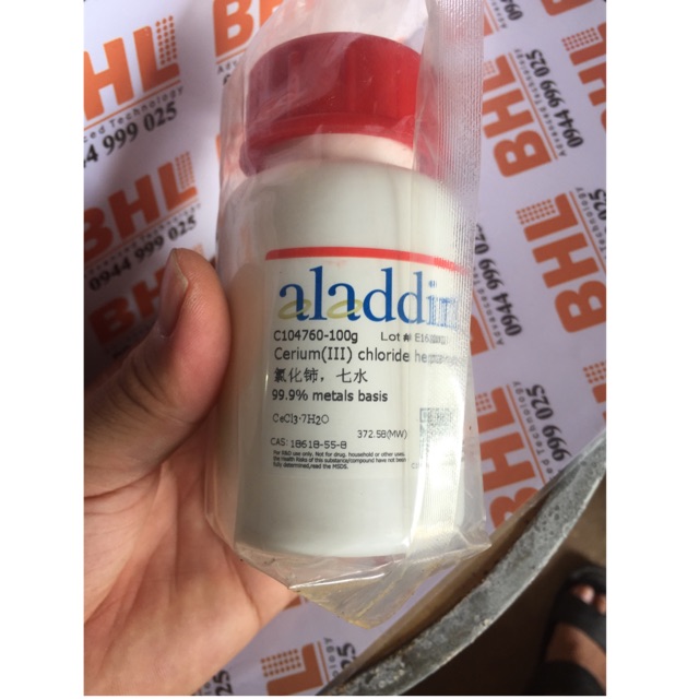 Hoá chất Cerium (III) Chloride - CeCl3 - Aladdin lọ 100g CAS 18618-55-8