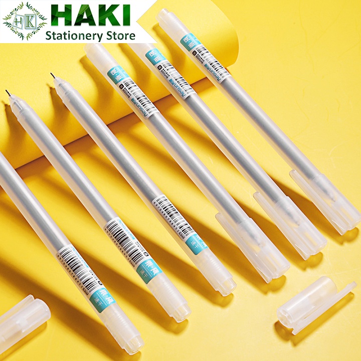 Bút gel mực nước văn phòng 0.5mm HAKI nét chữ đều đẹp đủ màu xanh đen đỏ B46