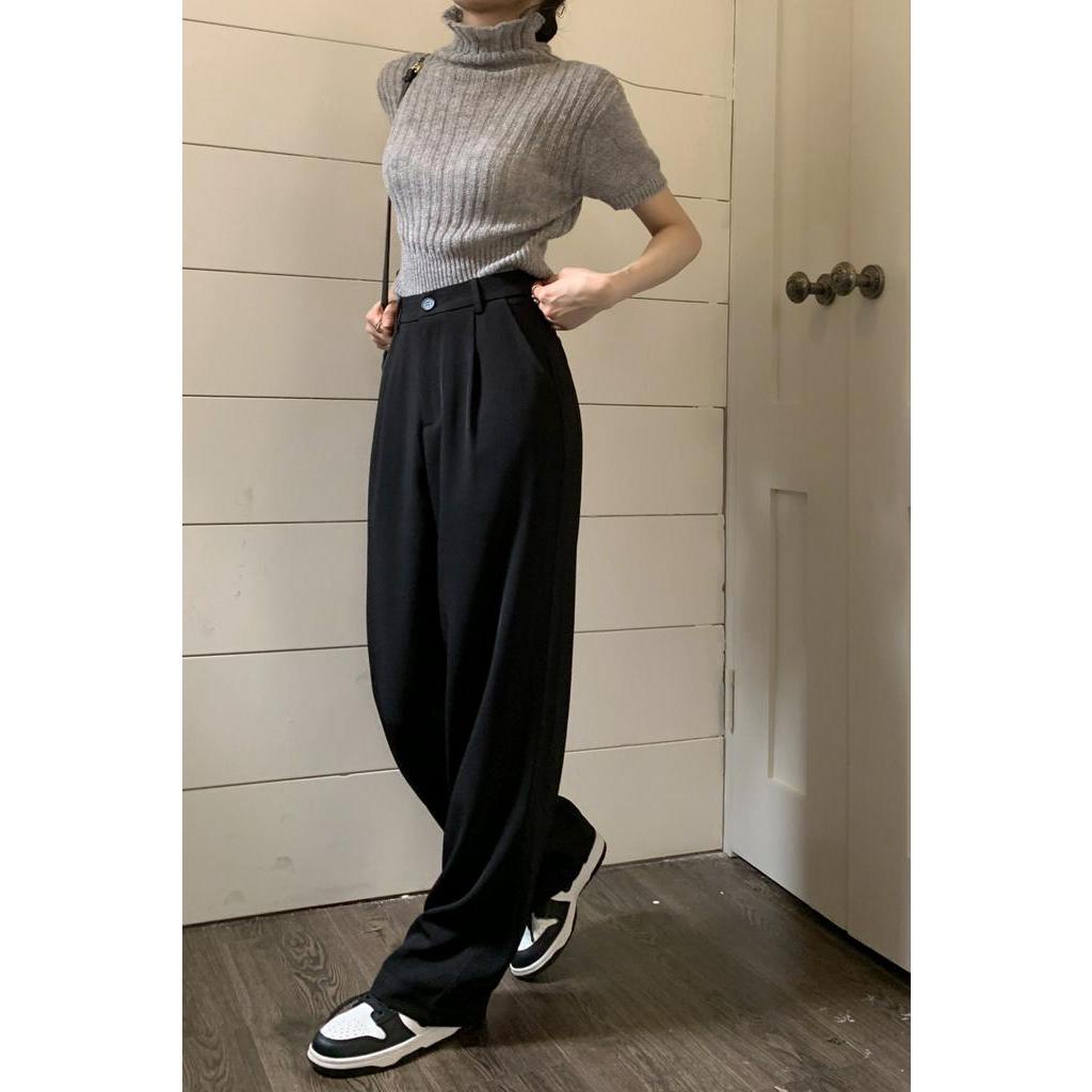 Quần Dài Ống Rộng Lưng Cao Thời Trang Mùa Xuân 62237