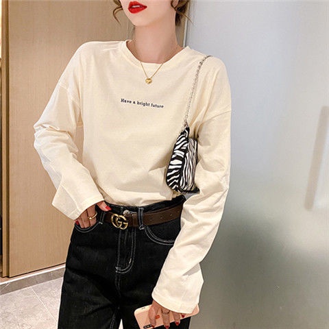 Áo Thun Tay Dài Cổ Tròn Dáng Rộng Thời Trang Hàn Quốc 2022