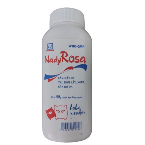 [Chính hãng] Phấn thoa da Nady Rosa ngừa rôm sảy cho bé chai 80g  Date mới