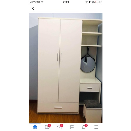 Tủ nhựa siêu bền 2 cánh tủ kèm bàn học nhựa đài loan