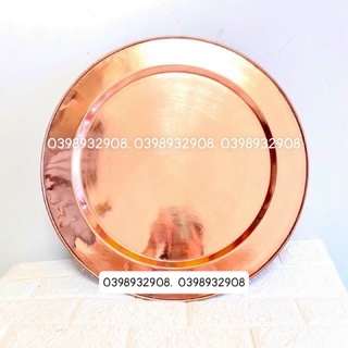 Mâm đồng đỏ 52cm nặng 2 kg chất liệu bằng đồng đỏ 💯