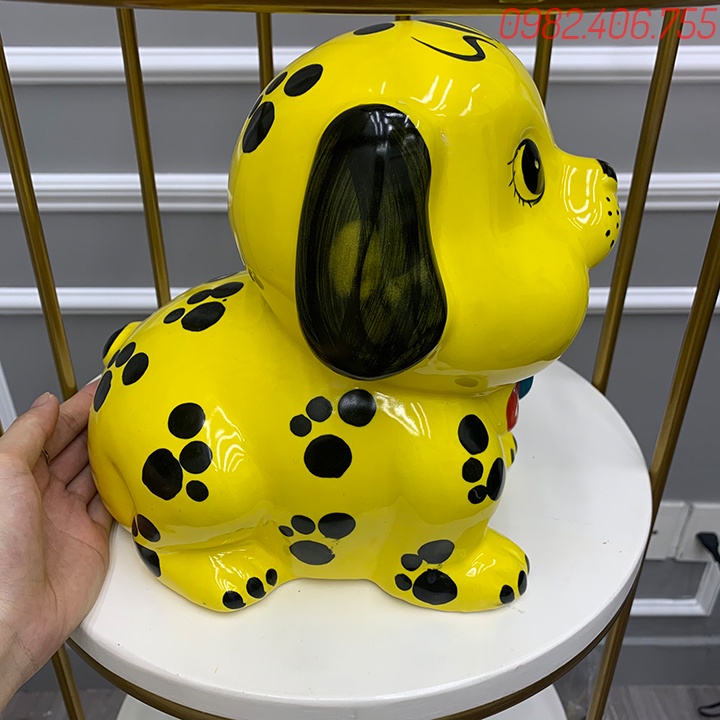 Ống tiết kiệm men sứ hình chó cún siêu đáng yêu, heo lợn đất đẹp giá rẻ bát tràng