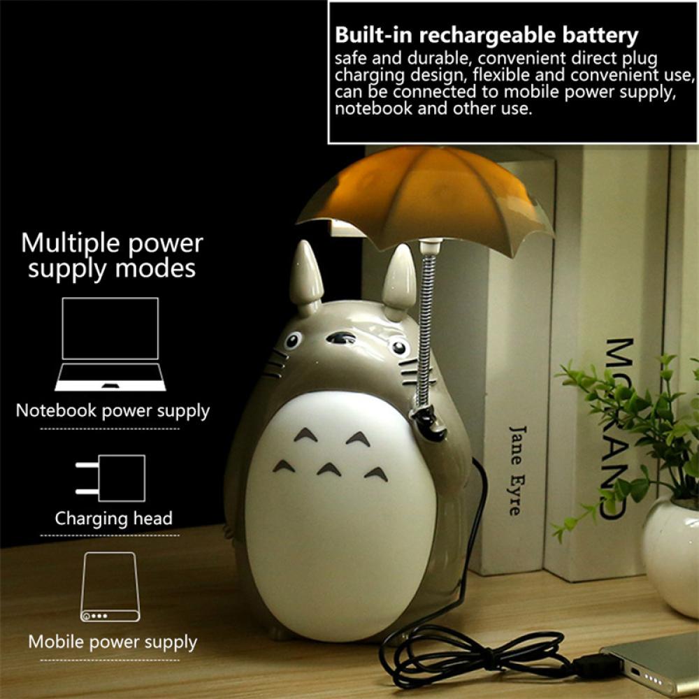 Đèn Ngủ LED Để Bàn Hình Totoro Hoạt Hình Sáng Tạo Có Thể Sạc Lại Bằng Cổng USB Trang Trí Nhà Cửa I8Q3