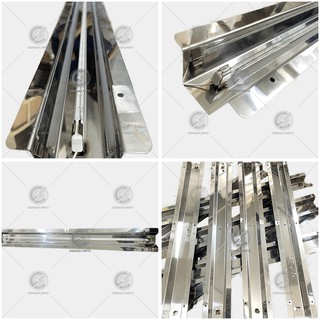 Máng sấy hồng ngoại đèn inox lắp bóng 400mm lắp đèn 350mm