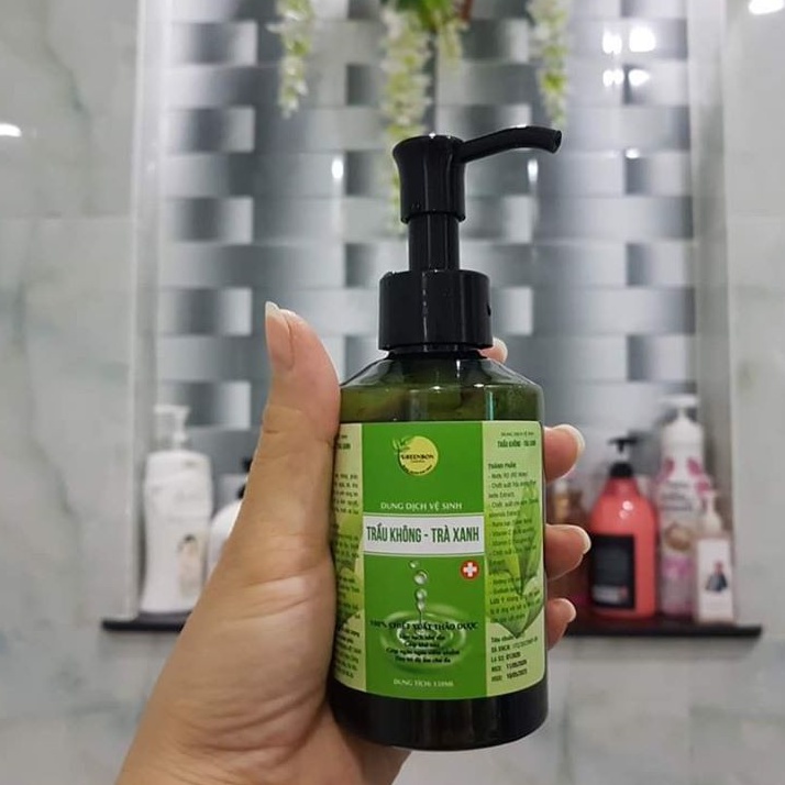DUNG DỊCH VỆ SINH CHĂM SÓC VÙNG KÍN PHỤ NỮ CHIẾT XUẤT TRẦU KHÔNG TRÀ XANH TỰ NHIÊN GREENBON CHO MẸ BẦU VÀ SAU SINH
