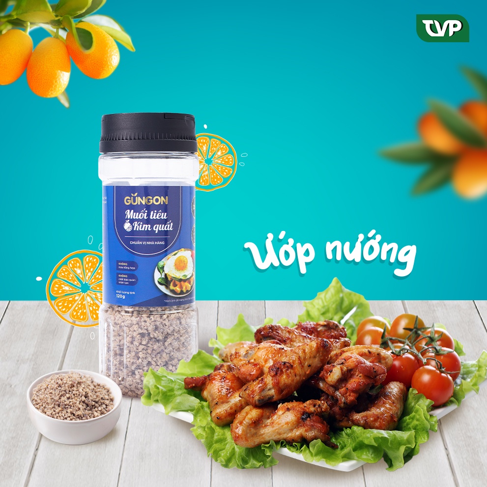 Muối tiêu kim quất GUNGON từ muối khoáng chấm các món luộc hấp 120g