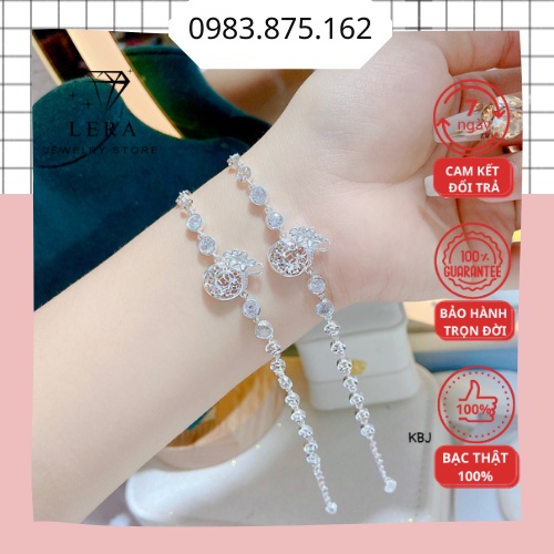 Lắc tay nữ bạc ta mặt túi tiền may mắn sang trọng, vòng tay nữ bạc ta thiết kế Lera thanh lịch nhẹ nhàng