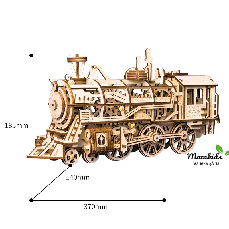 Đồ chơi lắp ráp gỗ 3D Mô hình Cơ động học Đầu Máy Xe Lửa - Locomotive Robotime