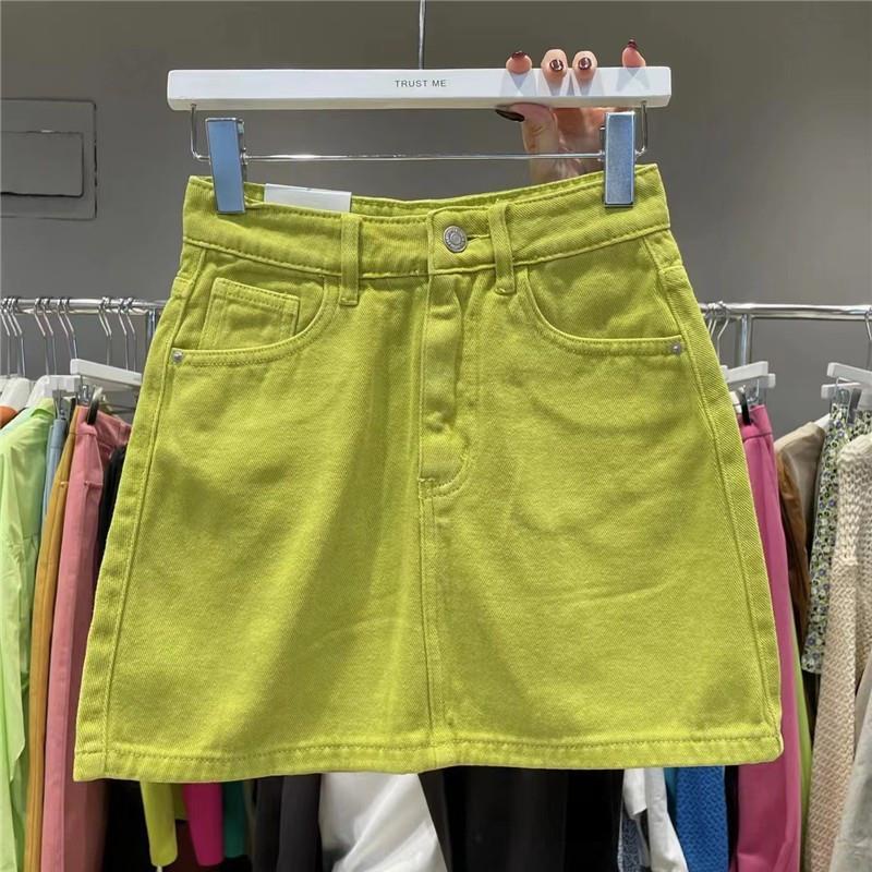 Chân váy jean Chữ A Nhiều Màu Sắc Phong Cách Hàn Quốc Mới Dành Cho Nữ