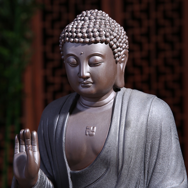 Tượng Như Lai Phật Tổ cỡ lớn- Tượng Phật Thích ca Gốm tử sa cao cấp trang trí không gian thiền tịnh đền chùa