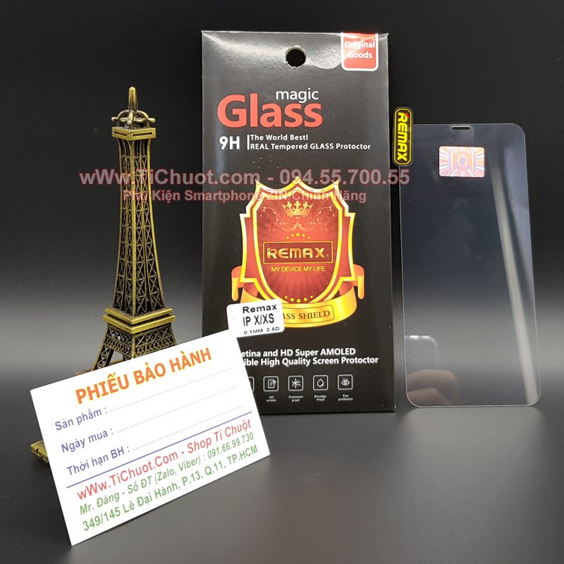 Kính Cường Lực iPhone 11 Pro/ X/ XS REMAX mỏng 0.15mm - KO FULL, 9H-2.5D