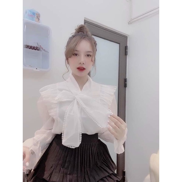 Sơ Mi Bèo Nơ Công Sở Điệu Mặc Tết - Đi Chơi Hot Dáng Baby