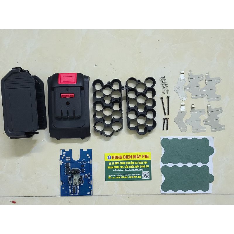 Bộ combo vỏ mạch kẽm bộ chân pin Dayi TQ 15cell, mạch 3mosfet.