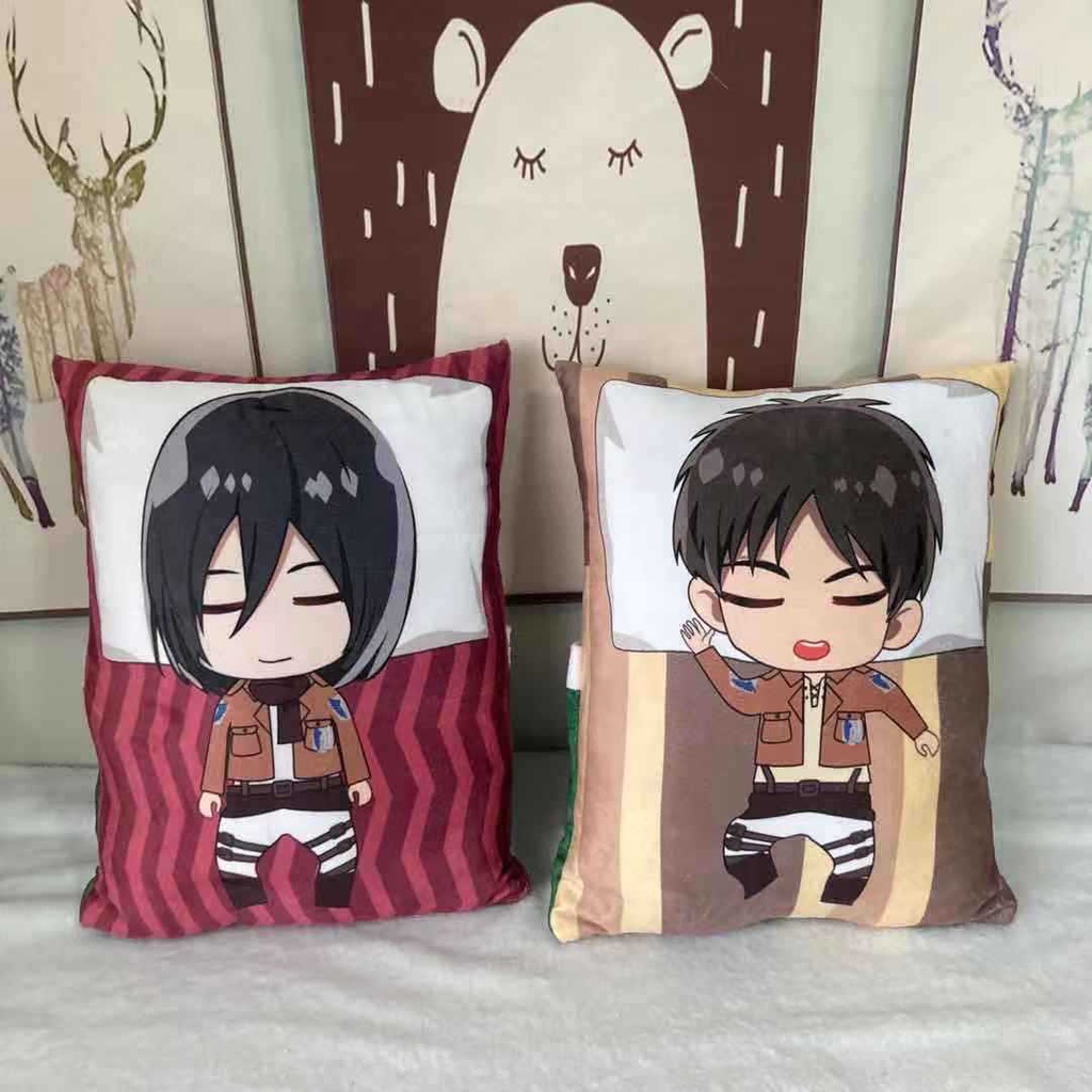 Gối nhồi bông Anime Manga Attack on Titan (Tấn công người khổng lồ) - Sleeping ver (Có chỗ giữ ấm tay)