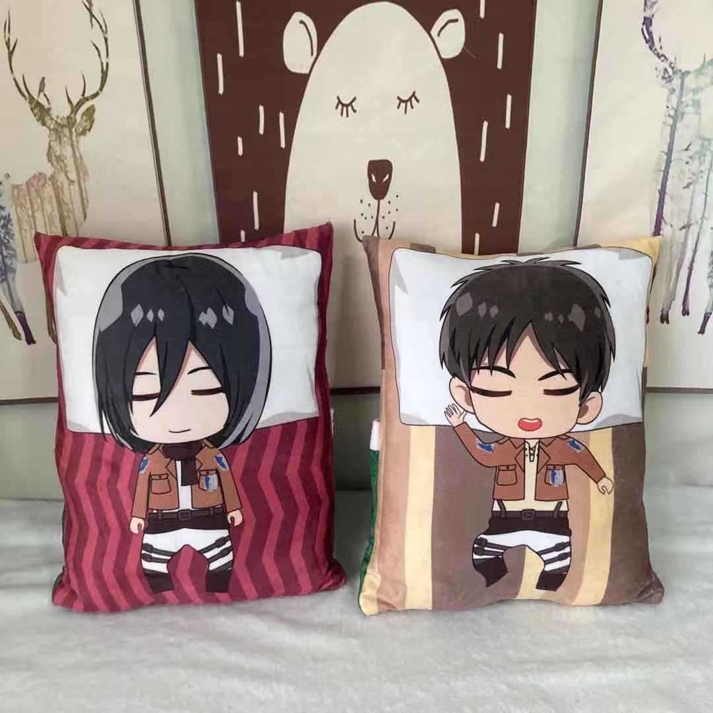 Gối nhồi bông Anime Manga Attack on Titan (Tấn công người khổng lồ) - Sleeping ver (Có chỗ giữ ấm tay)