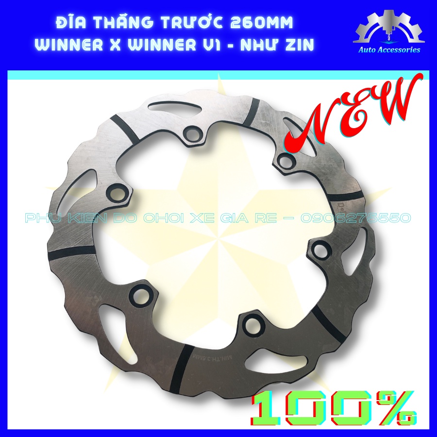 Cặp Đĩa Thắng xe WINNER X WINNER V1 [NEW 100%] Đĩa Xe Máy 1 cặp Trước size 260mm Sau size 220mm. Lắp đặt như Zin
