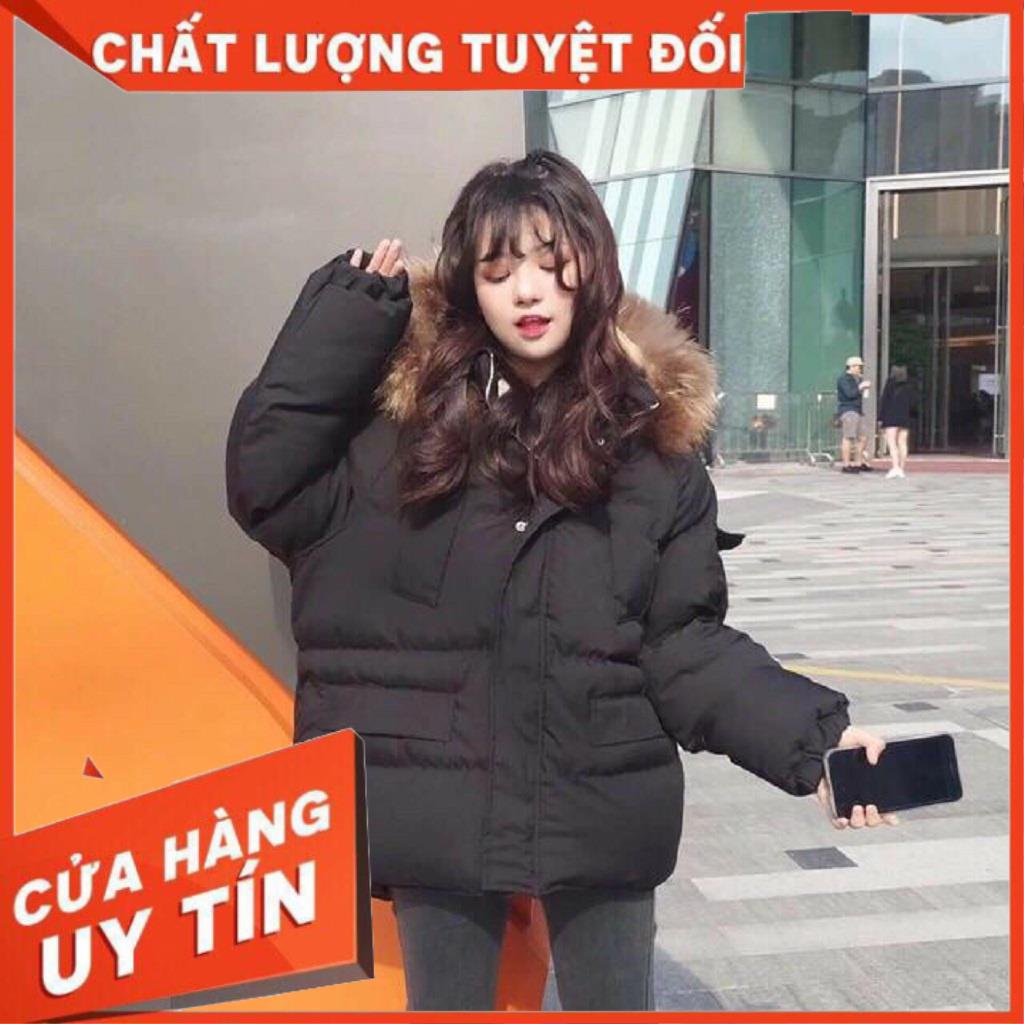 Áo Phao khoác túi hộp mũ lônng quảng châu, Áo khoác đại hàn nữ