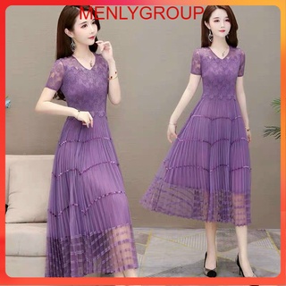 Đầm ren dập ly tay ngắn