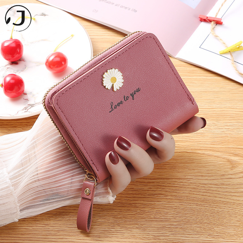 Ví da PU  Cầm Tay Ngắn đẹp mini họa tiết hình hoa cúc thời trang dành Bóp đựng tiền cho nữ | BigBuy360 - bigbuy360.vn