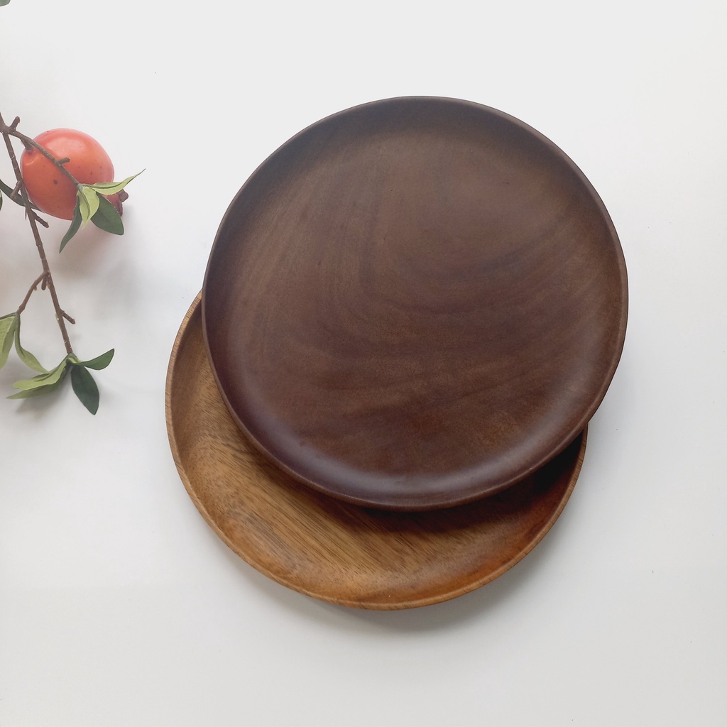 Đĩa Gỗ Keo Tự Nhiên Tròn Vành Cao 21.5cm Đựng Hoa Quả Bánh Ngọt, Đồ Tráng Miệng, Decor Trang Trí Chụp Ảnh Của Vitrapro