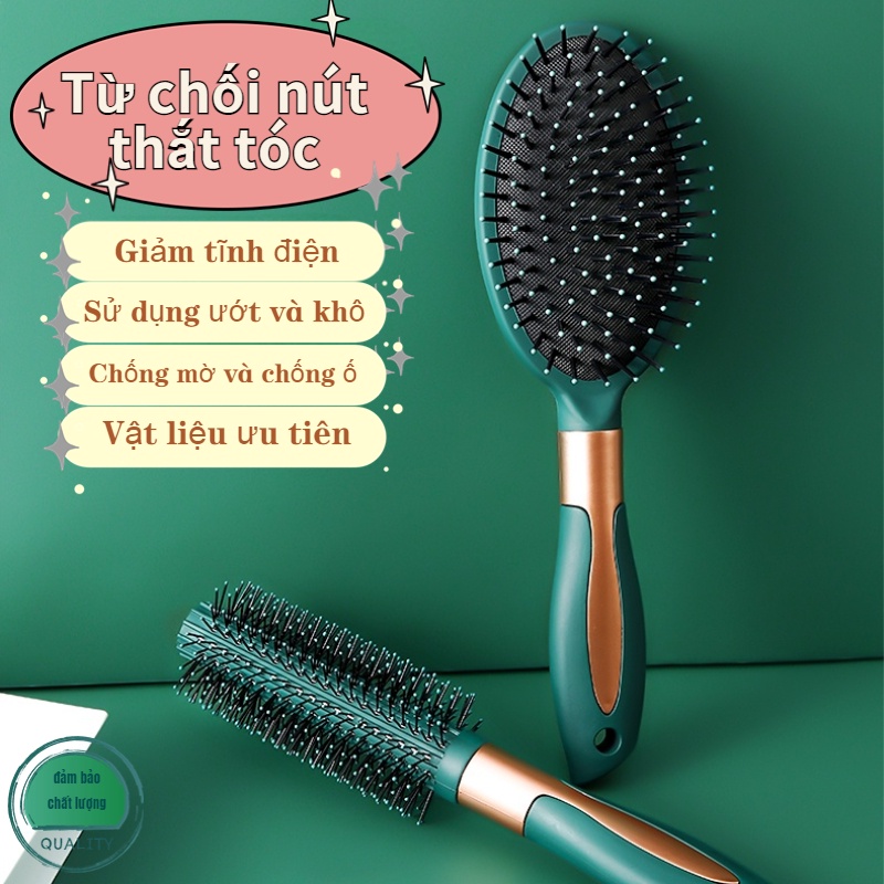 Lược tạo kiểu tóc bán nguyệt | Lược chống tính điện tròn,massage da đầu và giúp tạo phồng tóc