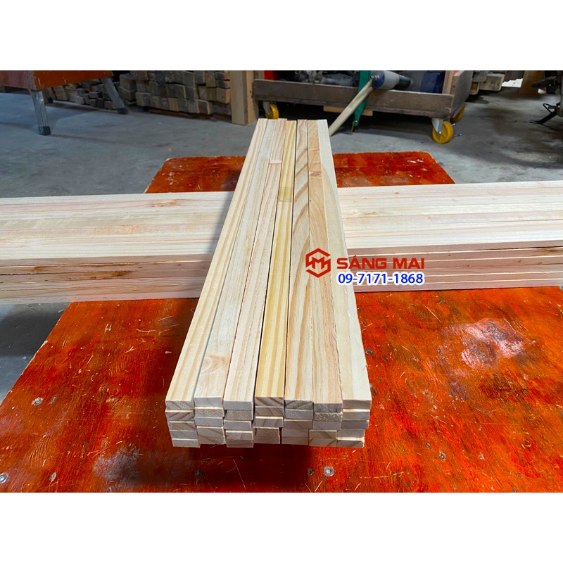 [MS117] Thanh gỗ thông 1cm x 2cm x dài 80cm + láng mịn 4 mặt