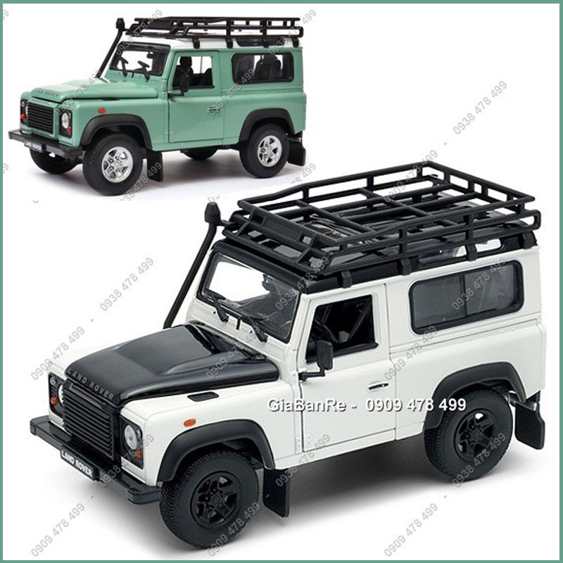 XE MÔ HÌNH KIM LOẠI 1:24 RANGE ROVER DEFENDER - WELLY - TRẮNG - 8343.1