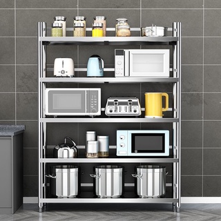 Kệ Để Đồ Đa Năng Inox 304, Kệ Nhà Bếp Inox 3 4 5 Tầng Để Lò Vi Sóng Xoong Nồi Chảo Có Bánh Xe MKS040