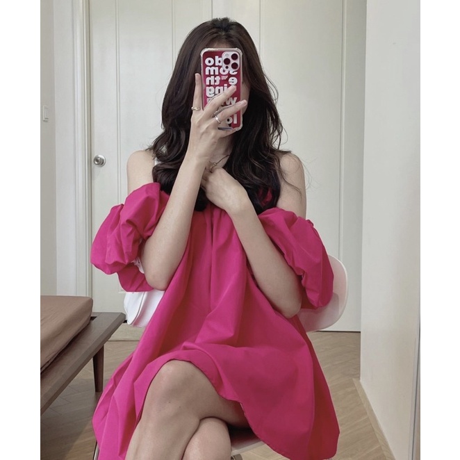 Váy trễ vai bảng màu cực hot, Váy trễ vai trơn Basic