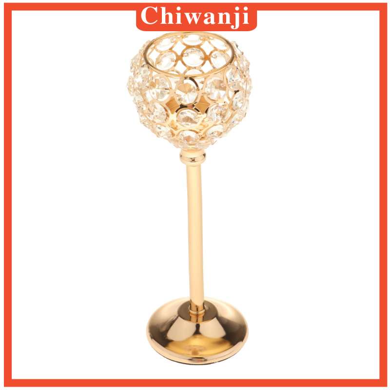 Giá đỡ đèn cầy bằng pha lê màu vàng 16.5cm trang trí tiệc