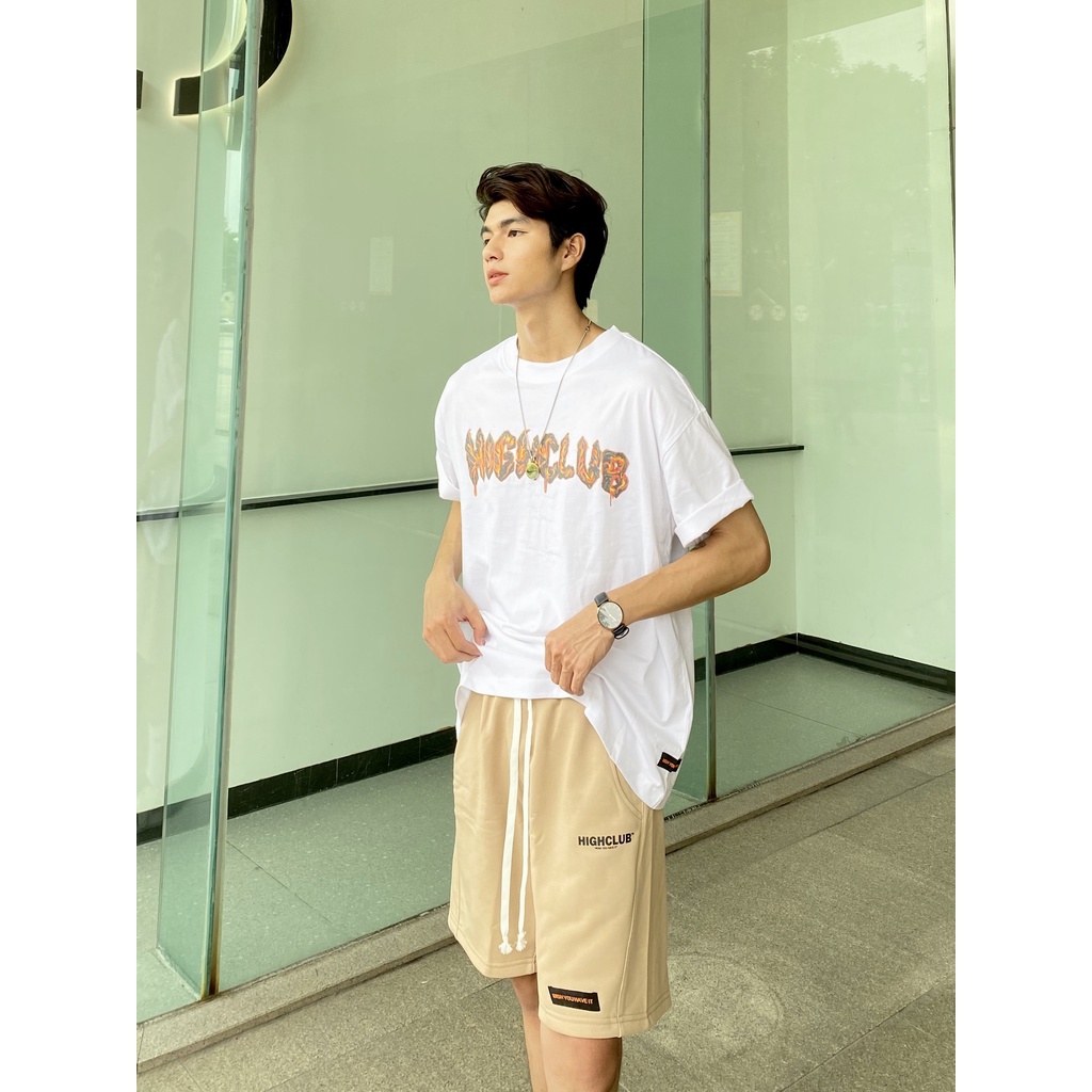 Áo Thun VOLCANO Tay Lỡ Unisex Nam/Nữ Đen/Trắng Cổ Tròn - HIGHCLUB Brand Chính Hãng