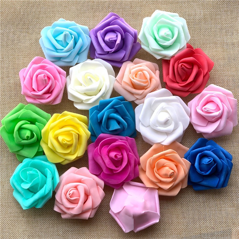 Hoa Hồng Giả Bằng Xốp PE 7cm Làm Thủ Công DIY