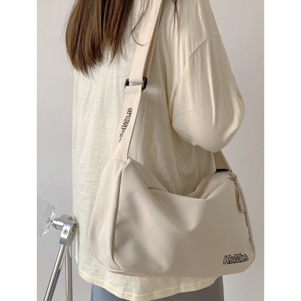 Túi Đeo Chéo Canvas Nam Nữ Phong Cách Hàn Quốc