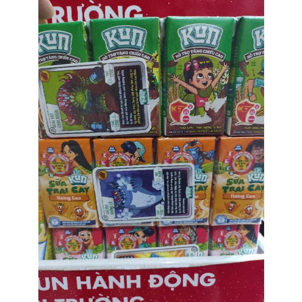 Lốc 4 hộp 110ml sữa Kun socola/kem dâu/nho/cam/trái cây/có đường