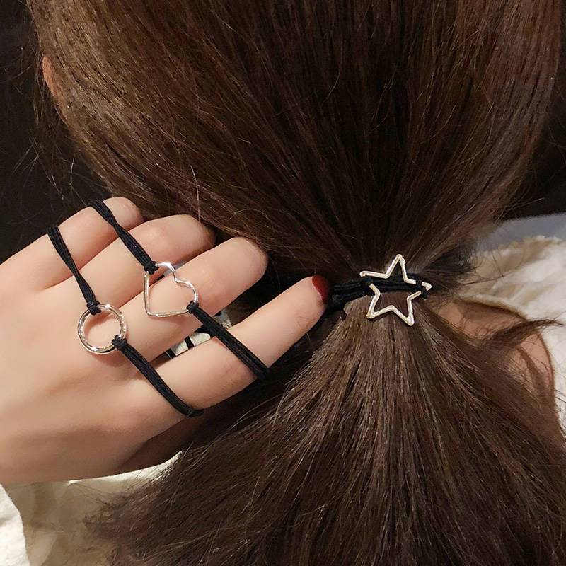Dây cột tóc cao su hình ngôi sao 5 cánh / trái tim kiểu Hàn Quốc xinh xắn